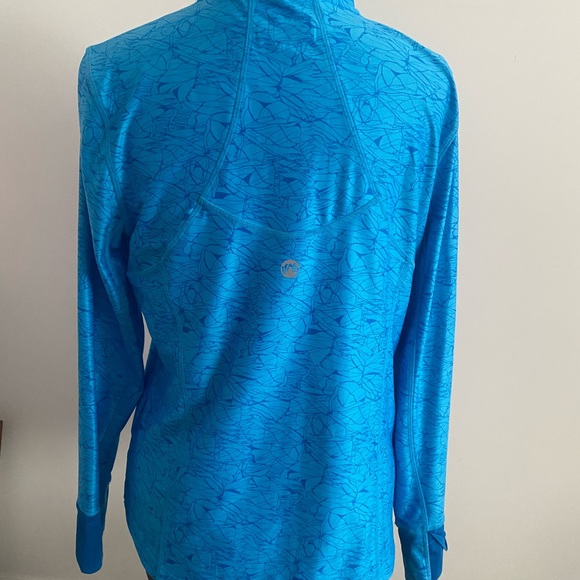 đź’™MONDETTAđź’™Zip up active sweater in blue with pattern. Size XL. Never Worn! - Picture 8 of 12